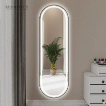 Smart full-length mirror with light Wall-mounted mirror Wall-mounted ins fitting mirror Household living room mirror aluminum frame led full-body mirror