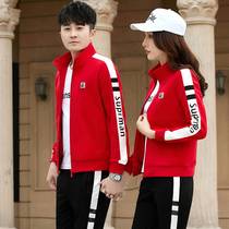 Spring clover couple sports wind suit men and women 2021 new cotton jacket new casual three-piece running