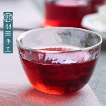 Pure handmade Japanese glass cup thickened heat-resistant hammer mesh small teacup tea bowl owner single Cup kung fu tea set