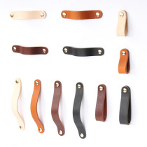 Thickened Genuine Leather Handle Nordic Wardrobe Tatami Cabinet Door Drawers Leather Cortical Cow Leather Handle Crashworthy Leather Handle