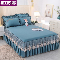  European-style new four seasons lace bed skirt single-piece thickened bedding duvet cover bedspread three or four-piece set dust cover