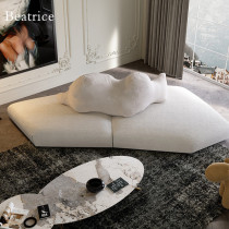 Big white polar bear baxter sofa hug bear back arc creative fluff fabric personality corner sofa