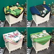 Nordic style dust-proof bedroom bedside table cover thickened waterproof cotton linen square cover towel rectangular tablecloth fabric