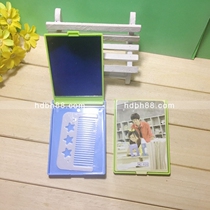 Non-mainstream with comb folding small square mirror makeup makeup mirror small mirror Beauty Mirror two yuan store supply