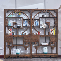 Chicken Wings Wood Bogu Shelf Multi Treasure Cabinet Red Wood New Chinese Bogu Frame Double Sided Partition Show Shelf Multi-Treasure Cockshelf