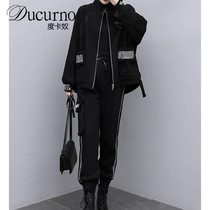 Ducurno Autumn Winter Casual Suit Women 2022 New Autumn Winter Fashion Big Code Sweatpants Two Suits