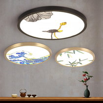 Enamel colour bedroom lamp All copper New Chinese Ceiling Lights China Wind Home Restaurant Light minimalist Creative Living Room Lamp