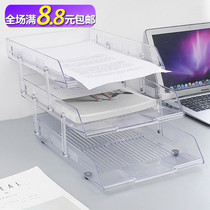 File disk Acrylic file rack three columns data rack desktop three layer active file column plastic file holder