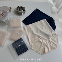 Ultra-thin jelly cooling incognito ice sense abdominal pants postpartum abdominal hip shaping girdle high waist briefs for women