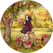 Avre DMC cross stitch kit new RW3960 round version Forest Girl under apple tree print