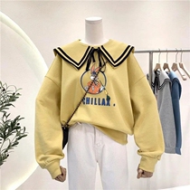 2021 spring and autumn thin college style shawl pullover sweater ladies Korean New loose long sleeve jacket coat