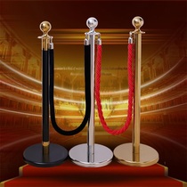 Stainless steel hotel lanyard Concierge pole Fence Cordon Isolation telescopic belt Welcome fence post Silver pole