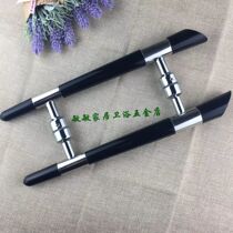 Boutique Black Crystal Handle Shower Room Handle Without Frame Glass Door Big Handle Office Wooden Door Handle