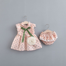 6 months seven eight nine baby summer suit 0-1 year old girl summer clothes 2 to 3 baby girl princess skirt