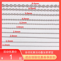 304 Stainless Steel Round Polo Beads Necklace CHAIN CURTAINS Pendant Cards Silver Color Ball Chain DIY Accessories Electrostatic Sparkler