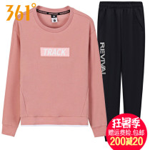 361 degree womens sports suit autumn new 361 round neck pullover sweater casual long-sleeved knitted trousers running