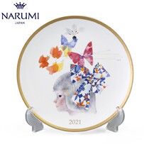 (New Product)Japan NARUMI NARUMI NEW YEAR PLATE (2021)Iwasaki Zhihong BONE CHINA 52284-21325