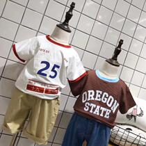 Summer new short-sleeved cotton white T-shirt top Joker casual Korean brand childrens clothing calendar