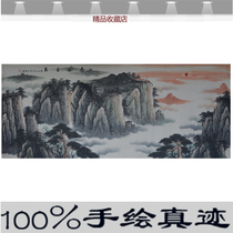 Country painting handpainted landscape painting Living room hanging painting leaning on mountain decoration Sofa Painting the sofa Painters office hangs painting Taishan