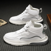 Hong Kong Little White Shoe Mens High Gang 2022 Spring Han Edition Inren 100 lap sneaker students genuine leather casual board Shoe tide