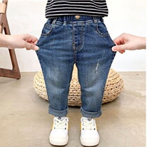 Childrens clothing boys pants Spring and Autumn New Baby stretch jeans boys foreign children Joker trousers Korean tide