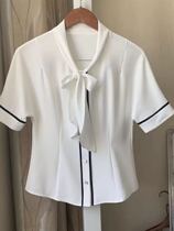  Qingqing spot S19 new contrast line neckline lace-up short-sleeved shirt SFBA93707M BA93707M