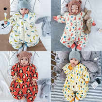 Newborn Newborn Baby Autumn Winter Sleeping Bag Two-way Zip Style Winter Baby Thick thickened pure cotton parted winter winter