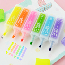 Korean stationery hobby color matte highlighter marker pen oblique thick creative glitter mark key pen