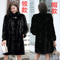 Imported mink coat whole mink size spinner fur coat long slim body thin warm mink new product