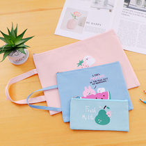 A4 double layer of elementary school childrens supplementary class mobile carry book bag pregnant woman checking single cashier bag medical history zipper portable file bag