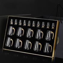 Gold foil wine glass household lead-free crystal glass white wine dispenser set one mouthful cup glass small wine glass