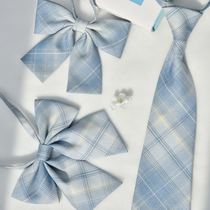 Original Mori female tribal glass heart jk bow tie feather root bow tie small Plaid Accessories 2021 New