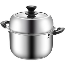 Steamer 304 stainless steel 24CM two-layer steamer breakfast pot thickened compound soup steamer gas stove