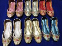 Handmade Female Shoes Plum Drill in Pakistan India Nepal
