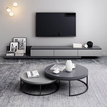 Italian minimalist telescopic TV cabinet coffee table combination simple modern small apartment cabinet TV cabinet living room furniture