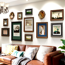  American living room wall decoration Photo frame hanging wall Retro photo wall background wall decoration Home decoration Wedding gift