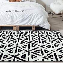  Modern simple living room sofa Coffee table carpet Household black and white bedroom room bedside bed tail blanket Study floor mat