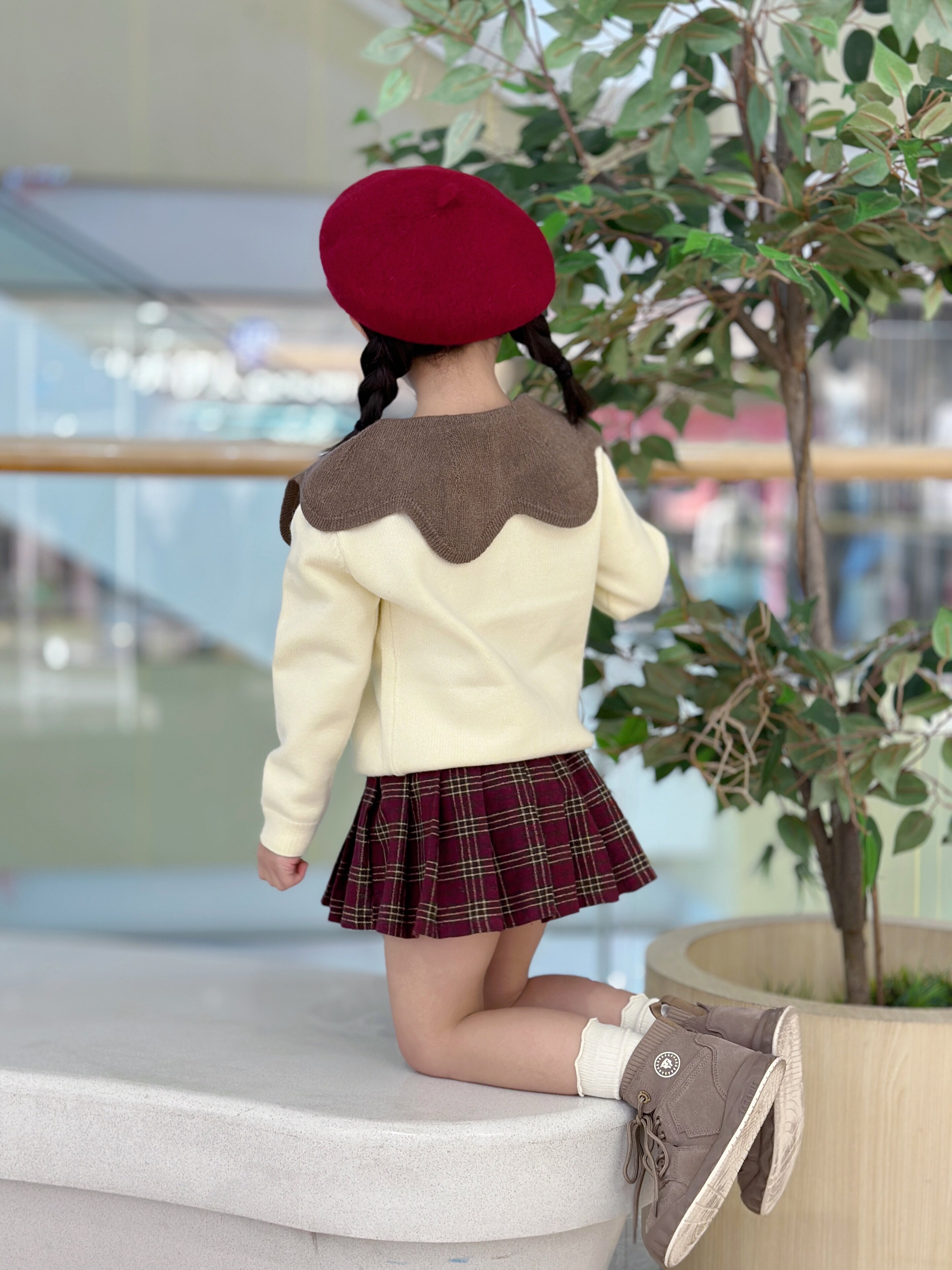 Customer photo for Wool · Wine Red, Small (50-54cm)