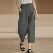 Pear-shaped Stature Big Code Grey Casual Pants Woman Summer Loose 90% Fat mm Conspicuy Broadleg Covered Leg Coarse Hip Wide Pants