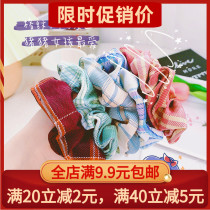 ins wind small fresh large intestine hair circle Cute check hair rope soft girl girl heart head decoration Rubber band head rope hand decoration