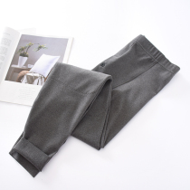 German velvet heating fiber autumn pants mens seamless plus velvet high waist knee pads bottoms warm pants trousers winter