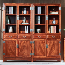High quality authentic mahogany bookcase hedgehog red sandalwood bookcase combination office Chinese storage