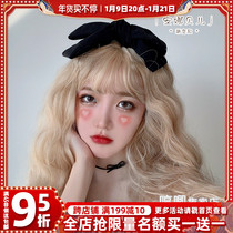 Humming Lolita Harajuku Annabelle cream color gradient medium long curly hair Womens net Red fashion wig