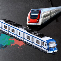 City subway train with magnetic track alloy model simulation live voice train