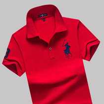 Middle-aged mens lapel collar short sleeve T-shirt mercerized cotton solid color loose ice feeling fathers shirt mens Paul polo shirt