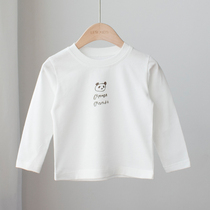 Stretch Joy Joker White T Boys and Girls Cotton Long Sleeve base shirt Children Autumn T-shirt Top Korean Tide