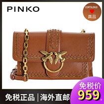 PINKO 2020 Autumn Winter New Pint Pearl Mini Mailbag Single Shoulder Inclined Cross Flying Bird Swallow 1P21SQY65Z