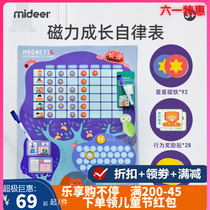 mideer miraffe child rewards sticker self discipline table good habit behavior growth record table magnetism 3 male girl