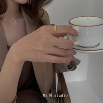 MS Twist ring French retro female fashion personality opening adjustable ring design sense European and American tide