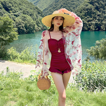 One-piece swimsuit womens summer display slim and sexy poly-woo long sleeve hooded 2021 new fairy gas spa swimsuit